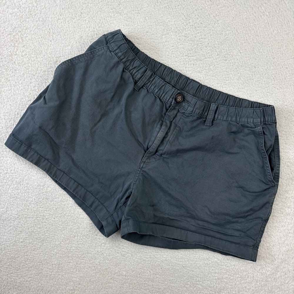 CHUBBIES Mens 4" Elastic Waist Chino Shorts XL Gray Stretch Cotton Casual Khaki